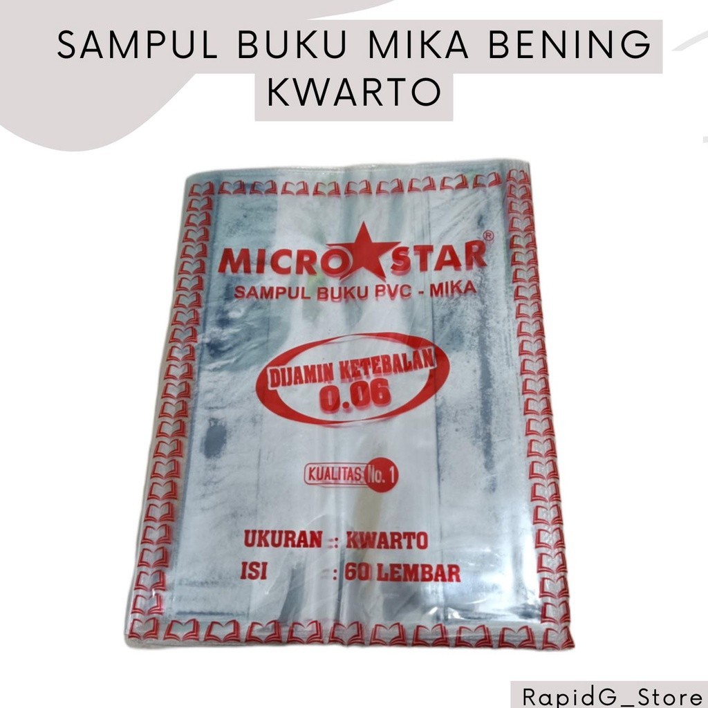 

Sampul Buku Plastik Mika Bening Ukuran Kwarto Isi 10 Pcs