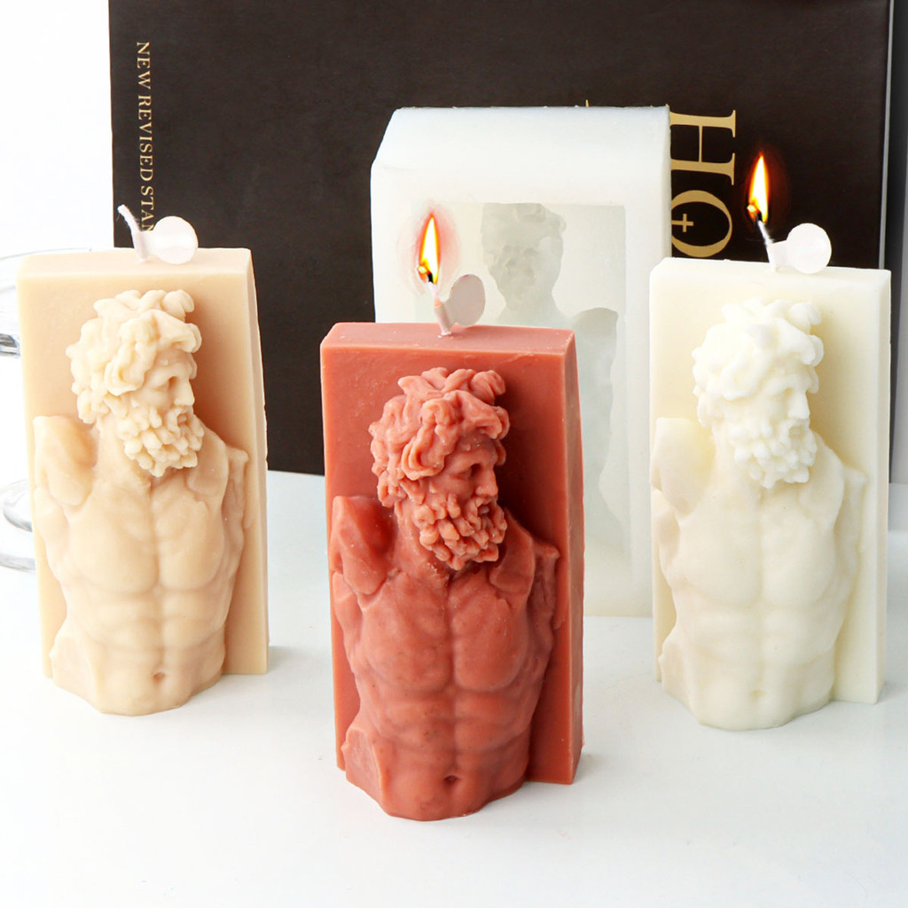 

Greek Mythology Laocoon Statue Candle Silicone Mould Artistic Portrait Plaster Soap Mold Chocolate Sketch Home Art Decor Gifts