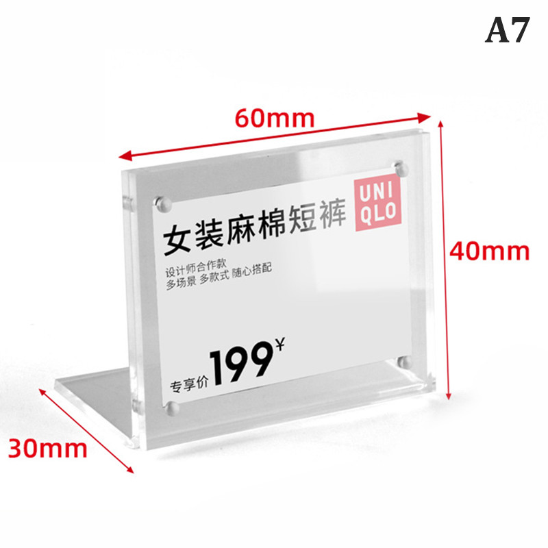 

Transparent Photo Frame Acrylic Photocard Holder Picture Frame Price Tag Card Labels Poster Tag Display Stand Desktop Ornament