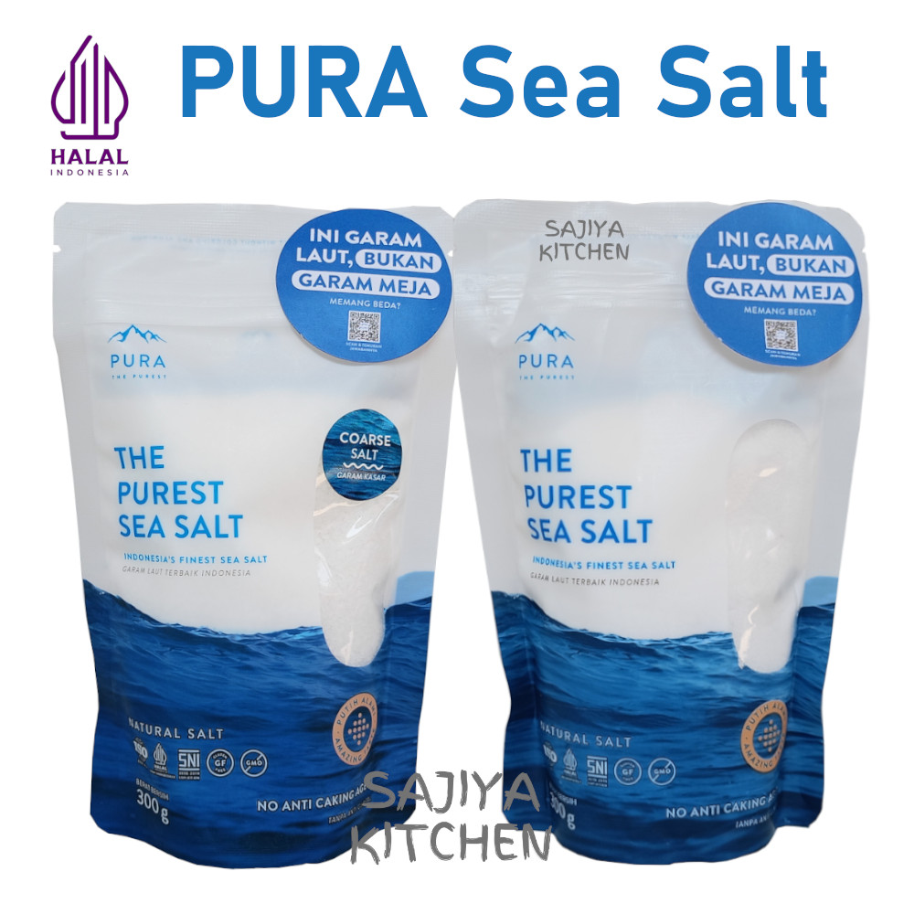 

PURA Garam Laut Organik Halus & Kasar Purest Sea Salt Alami Rendah Natrium untuk Semua Masakan