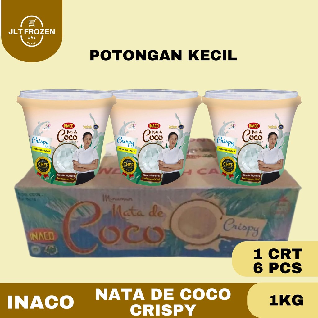 

Inaco Nata De Coco Crispy Potongan Besar / Potongan Kecil / Ember 1 Kg 1 CARTON