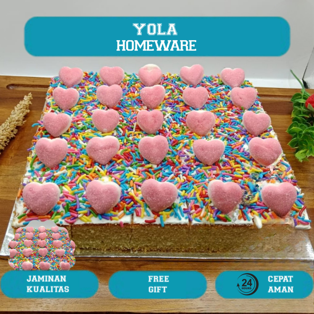 

Bolu Potong Hias / Bolu Jadul / Tart Cheese Toping Meses Ceres Coklat Keju Yupi Isi 25Pcs