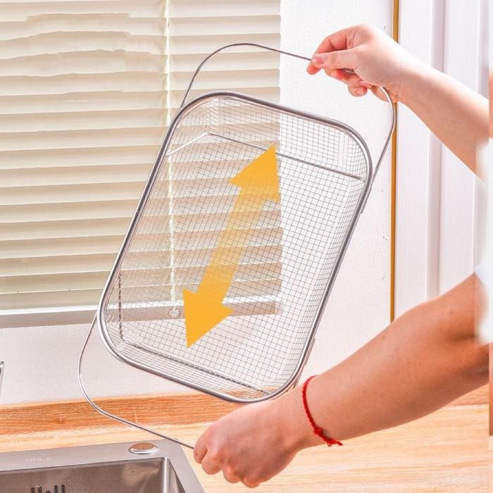 

Bakindo Keranjang Tirisan Wastafel Saringan Baskom Rectangle Colander Strainer Tirisan Stainless Steel BPA Free / Wadah Cuci Serbaguna Stainless Steel Premium - TirisanWastafel, Tirisan S