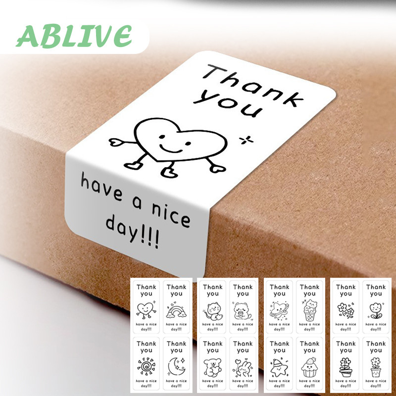 

​​100 Pcs Stiker Terimakasih Aesthetic Penyegel Box Kue Makanan Label Handmade Design Elegan