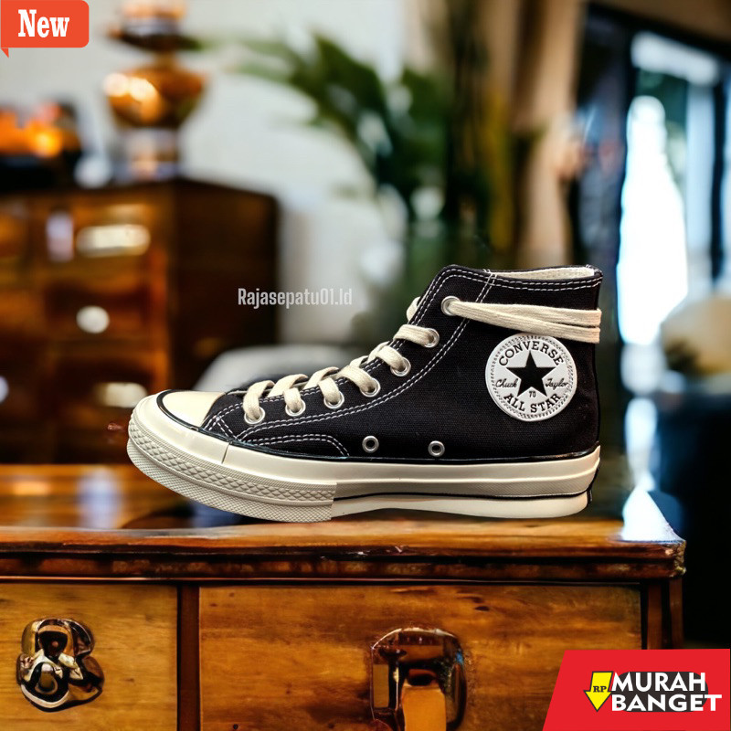 sepatu sneakers pria brand lokal Rj01 Sepatu Converse 70s All Star, Sepatu Converse 70s High Black W
