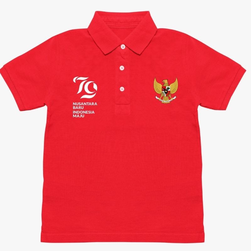 T-shirt Kaos Polo Kemerdekaan Garuda RI Ke 79 TH Baju Pria Wanita Terbaru Kekinian