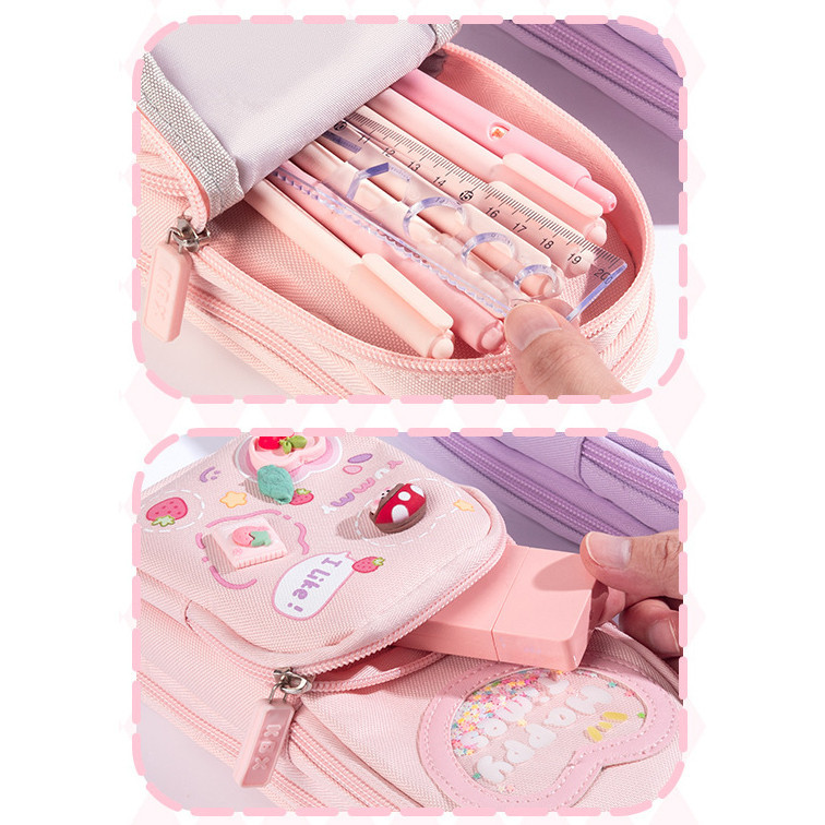 

Promo MOREBI Tempat Pensil Kotak 3D Anak Perempuan Lucu Besar/ Kotak Pensil Anak Sekolah 6 Ruang/