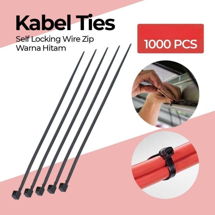 

Buzper Kabel Tis Cable Ties Self Locking Wire Size 10cm 15cm 1000 Buah