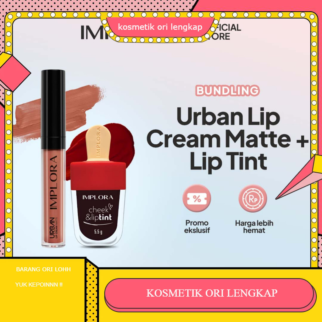 Implora Promo Lip Cream + Lip Tint  | paket ombre