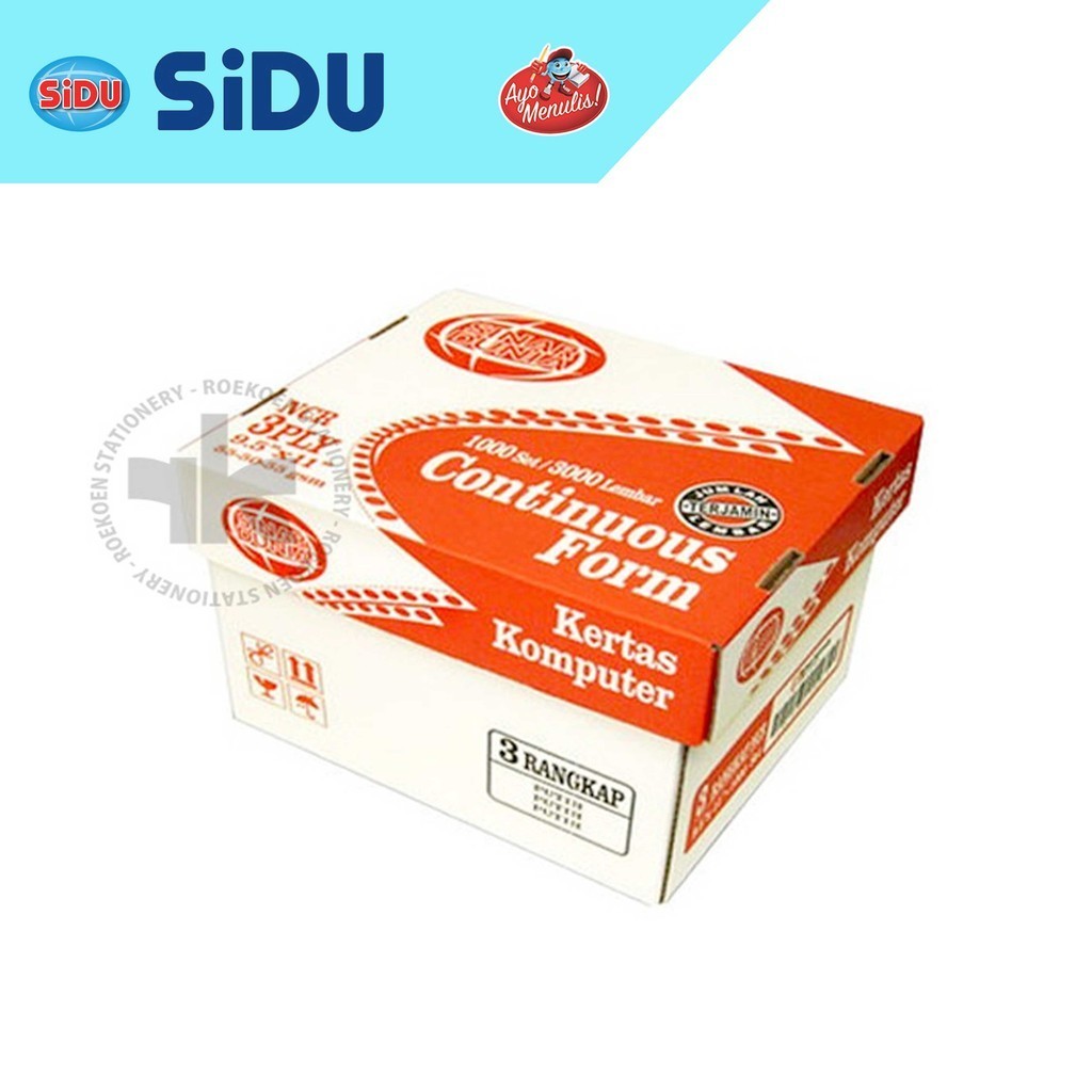 

Sidu Continuous Form K3 Full 9.5" x 11" - 3PLY - 1000 Sets - 3000 Lembar (Box Merah)