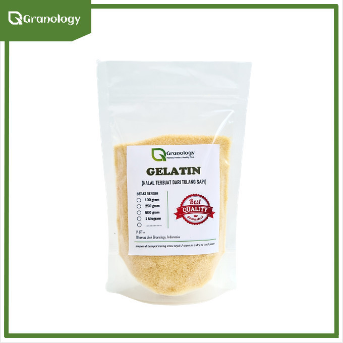 

HEMAT! Gelatin Bubuk Halal Premium Import (250 gram) by Granology