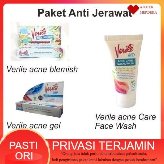 Verile Anti Jerawat / Verile Acne Gel / Verile Acne Blemish Cream / Verile Facial Wash / Veril / Ver