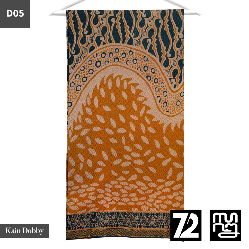 KAIN BATIK PREMIUM Bahan Dobby Dobi Dobbi Dolbi Motif Parang Rumput Samudra Warna Orange Oren 724929