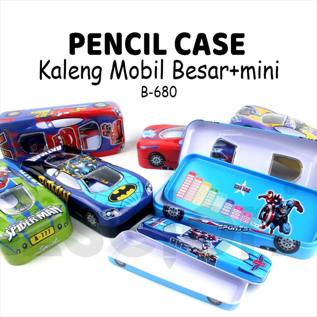 

[MaxMart] Kotak Pensil Kaleng Mobil 2in1 Besar / Kotak Pensil Mobil + Anak Besar