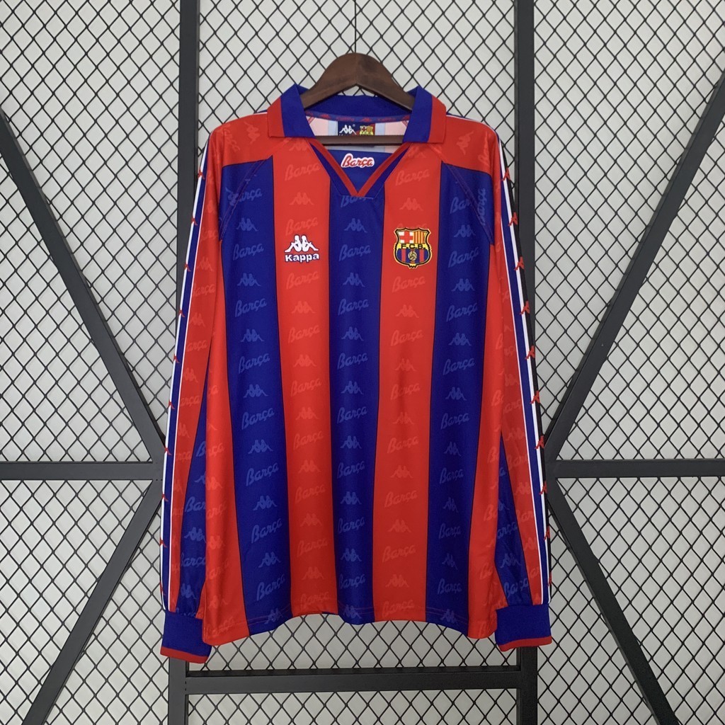 Jersey Retro long sleeve Barcelona 96/97 home a98 T shirt pria