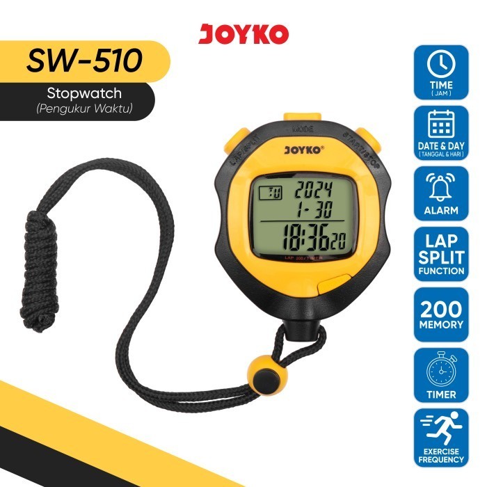 Stopwatch Pengukur Waktu Joyko SW-510 200 Memory Lap Split