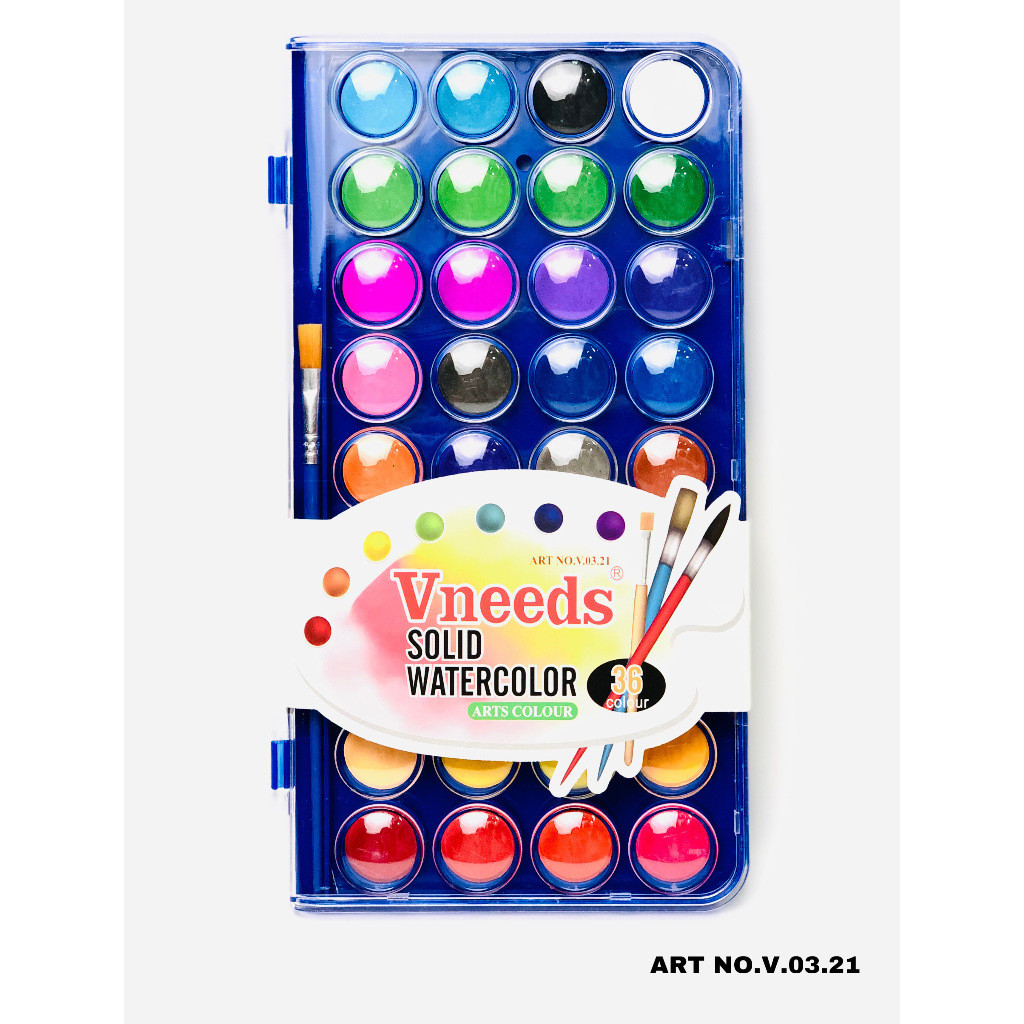 

Water Colour Impor Vneeds 36 Warna Solid Water Colour 36 Color Vneeds #V0321 Cat Air Paint Cake Aquarelle + Kuas- SHAGB
