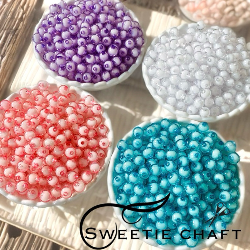 Manik Mote Bulat Akrilik Bening Isi (15gram)