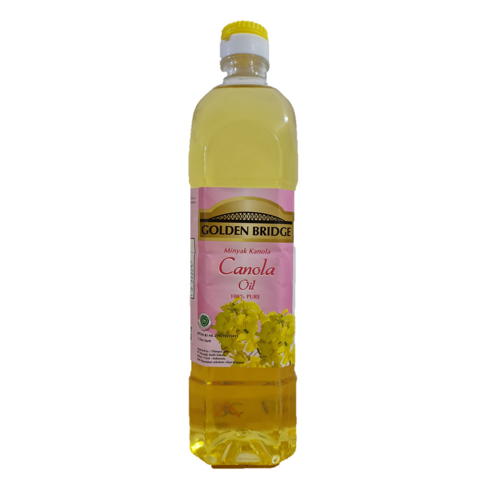 

Minyak goreng sayur biji canola kanola seed oil mpasi halal Golden Bridge 1 Liter