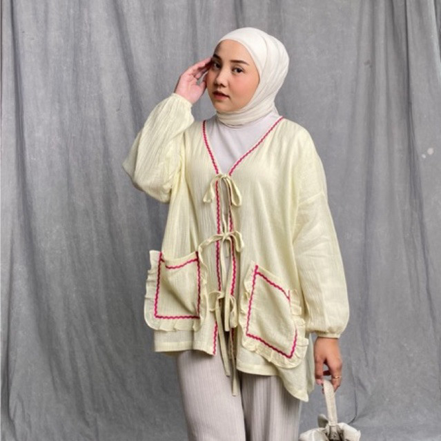 Ortwo - ZRX ALISHBA CARDIGAN WANITA / NAMI OUTER RENDA TALI PITA / CARDIGAN SAKU JUMBO / CARDIGAN WA