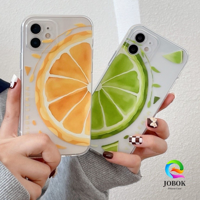 Casing Iphone Couple Jeruk Lime Aesthetic  Case Bening Clear Case Iphone 13 12 11 PRO MAX 14 15 PLUS