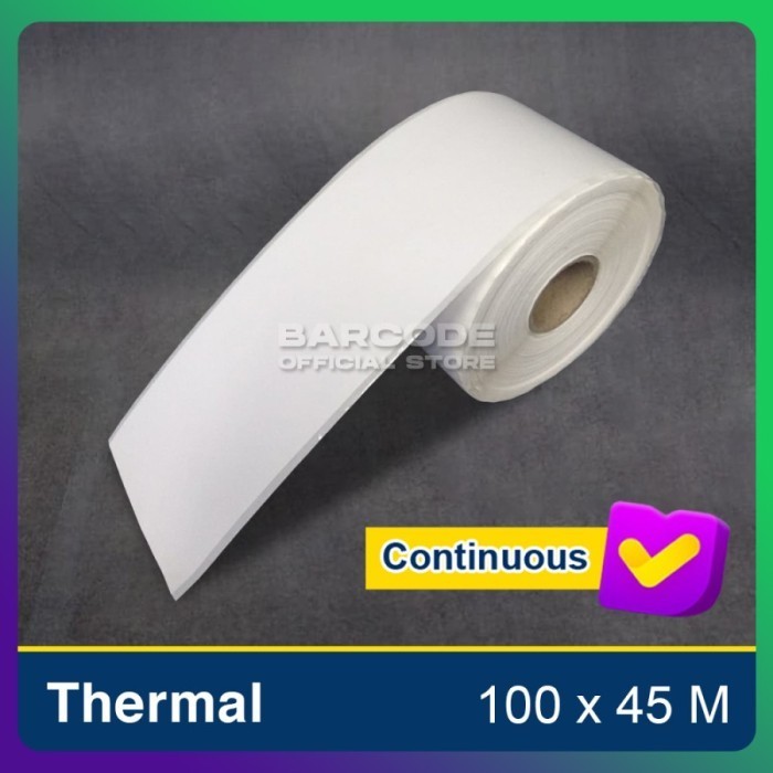 

Label Stiker Termal 100x45m / 100 x 45 / 100x45 m Continuous (1 Slop) -TMA56