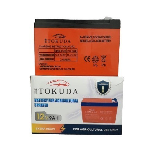 TOKUDA AKI KERING BATERAI SPAYER ELEKTRIK 12V 9AH / BATTERY ACCU ALAT SEMPROT HAMA 12 VOLT 9 AMPERE