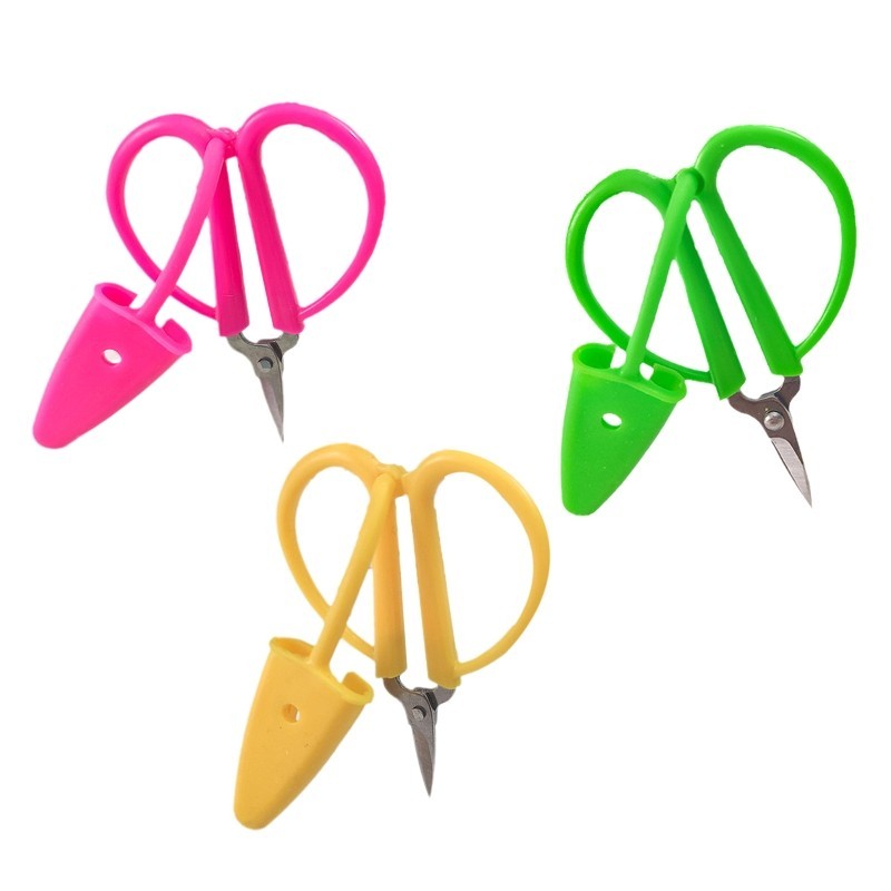 

Mini Kids Craft Scissors with Protective Case Durable Stainless Steel Trimmer Shears for Sewing Embroidery Paper Crafts