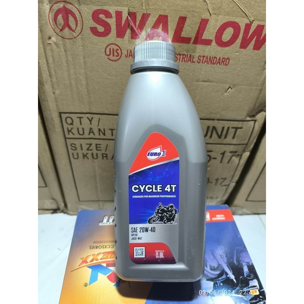 oli euro 1 cycle 4t 800 ml untuk semua jenis motor bebek original/oli motor bebek murah/oli motor be