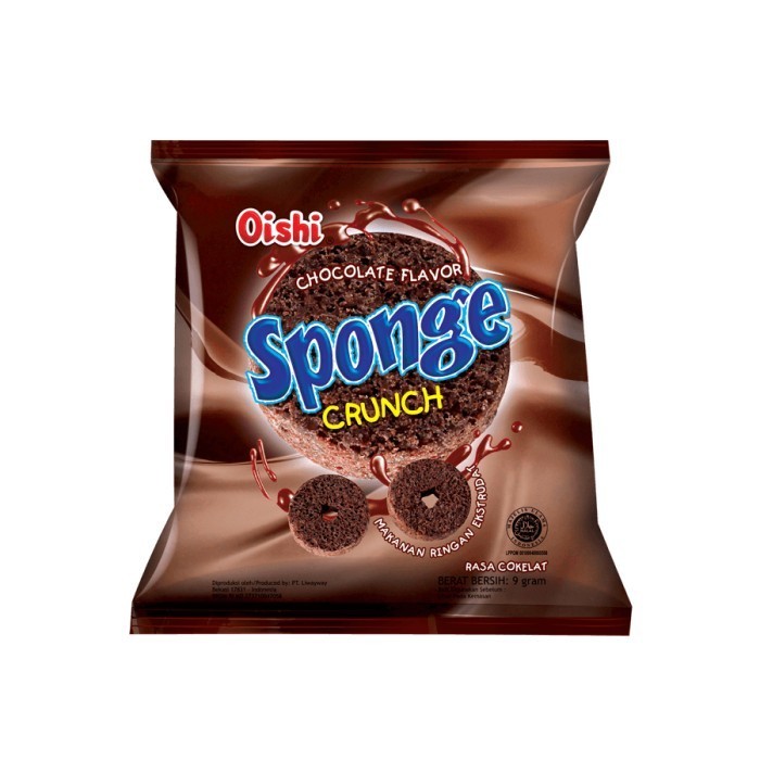 

Oishi Sponge Crunch Rasa Cokelat 9g Isi 10pcs Cemilan Murah dan Enak