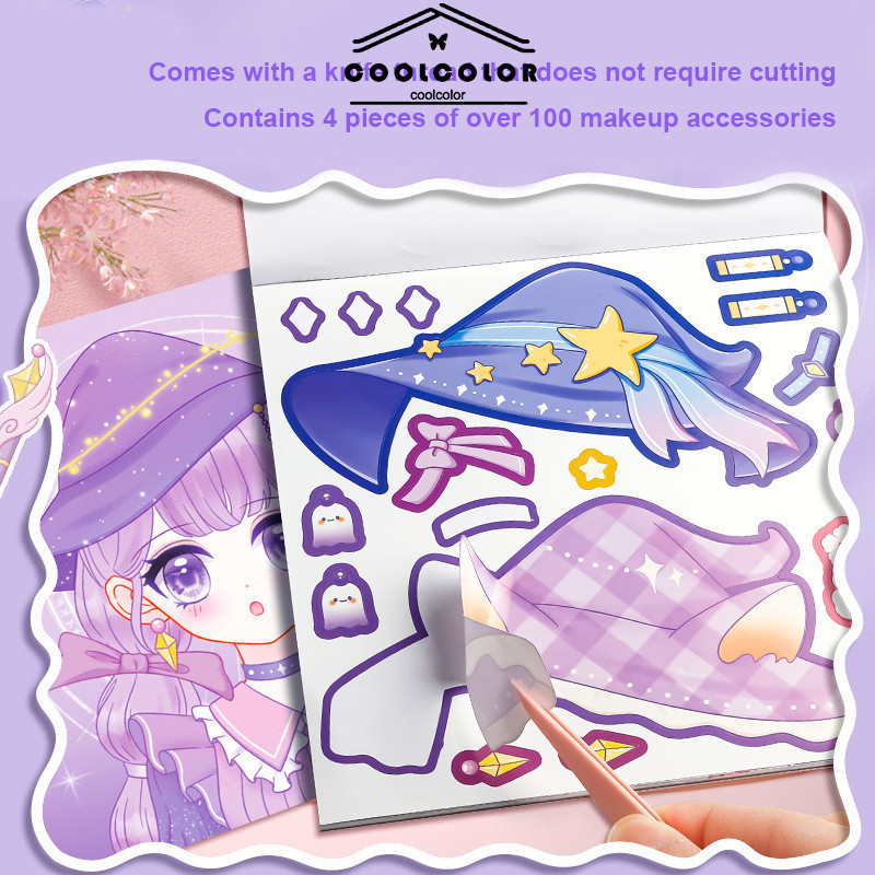 

COD❤️Buku Stiker Stiker Putri Berdandan Buku Puzzle Mainan Anak Stiker Gaya Lucu-CL