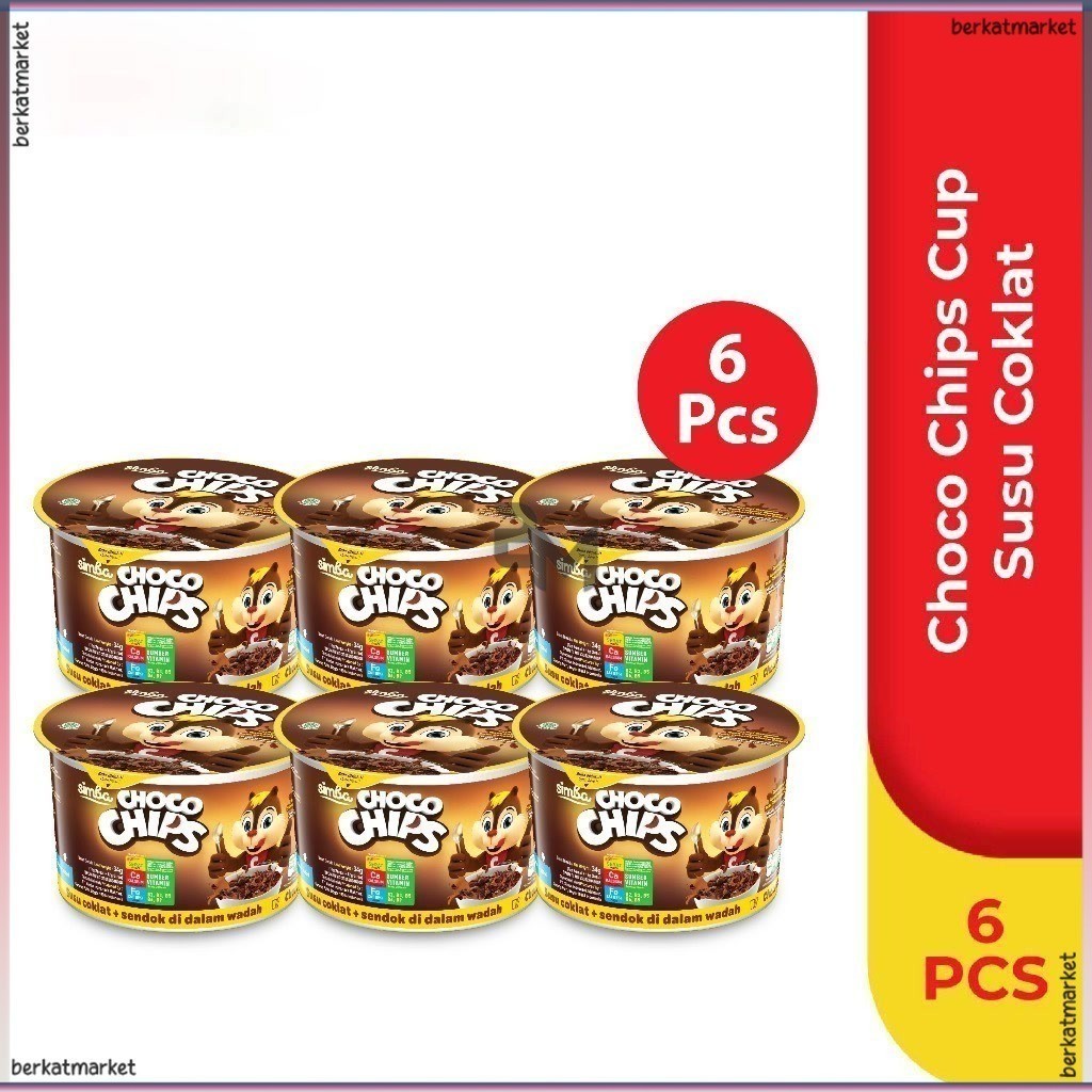 

Choco Chips Cereal SIMBA - 6 Cup Susu Cokelat 34 gr Super Hemat