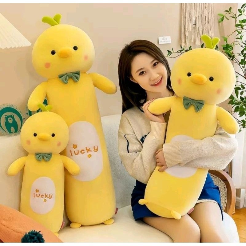[COD] Boneka Guling Bebek SNI Piyo Lucky Bahan Yelvo Halus Dan Super Lembut