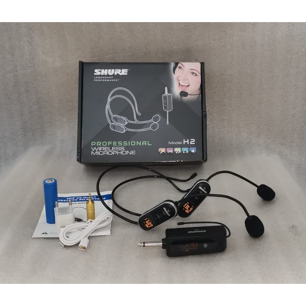 Grosir Mic Headset Wireless Shure Mic Bando Wireless Clip On Jepit Shure H2 Ready