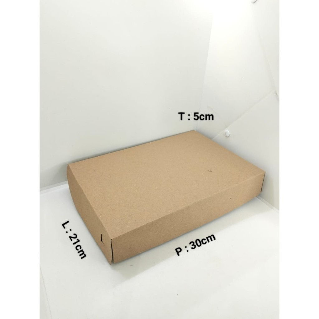 

5 Pcs Donut Box Kraft 30x21x5cm Laminasi 365 Gsm 12 Donat