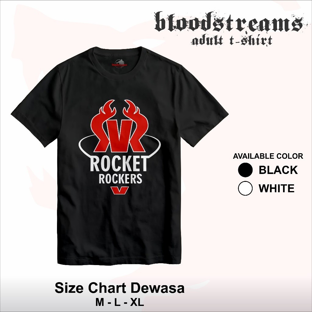Baju Band Rocket Rockers Logo Dewasa Katun Premium Unisex Kaos Laki-laki dan Perempuan Distro | Bloo