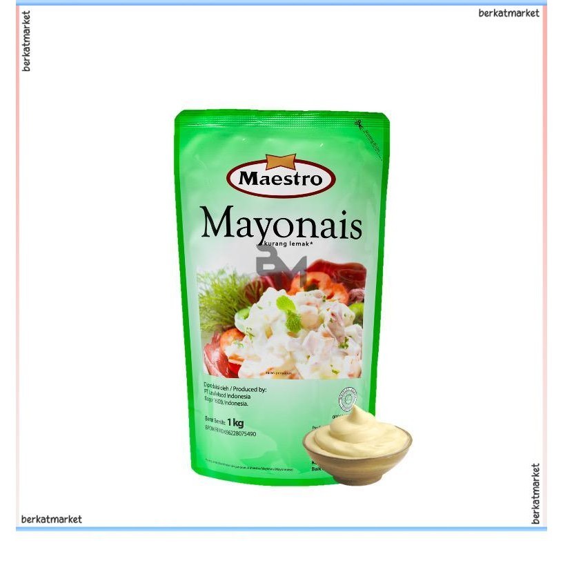 

Maestro Mayonnaise Mayonaise Mayonais Mayo Mayones Saus Thousand Island Salad Dressing Original Light Rendah Kurang Lemak Sweet Extra Pedas Halal Mamayo McLewis 1kg 1000g 1000 100 300 180 gr 1 Liter Standing Pouch otol Sachet Refill Murah Grosir