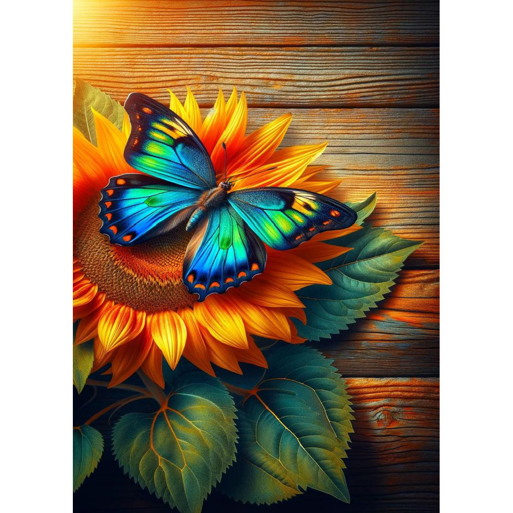 DIY Diamond Painting Kit Sunflowers And Butterflies 2024 Round/Square Diamond  Full Diamond Mosaic H