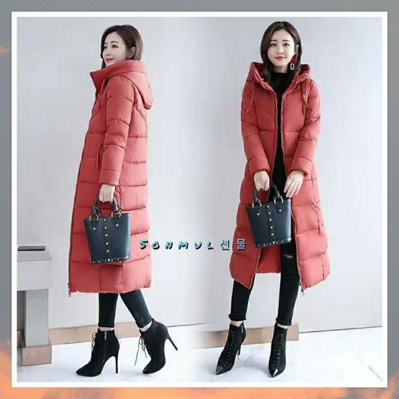 READY STOCK JUMBO WOMAN WINTER LONG PADDING PUFFER COAT JAKET WANITA MUSIM DINGIN