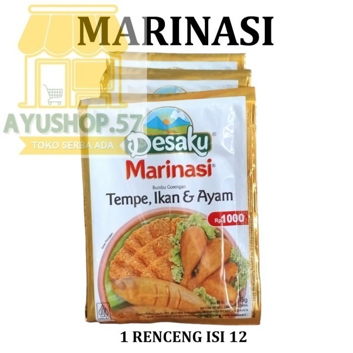 

DESAKU MARINASI BUMBU TEMPE IKAN AYAM RENCENG ISI 12SACHET - AYUSHOP57