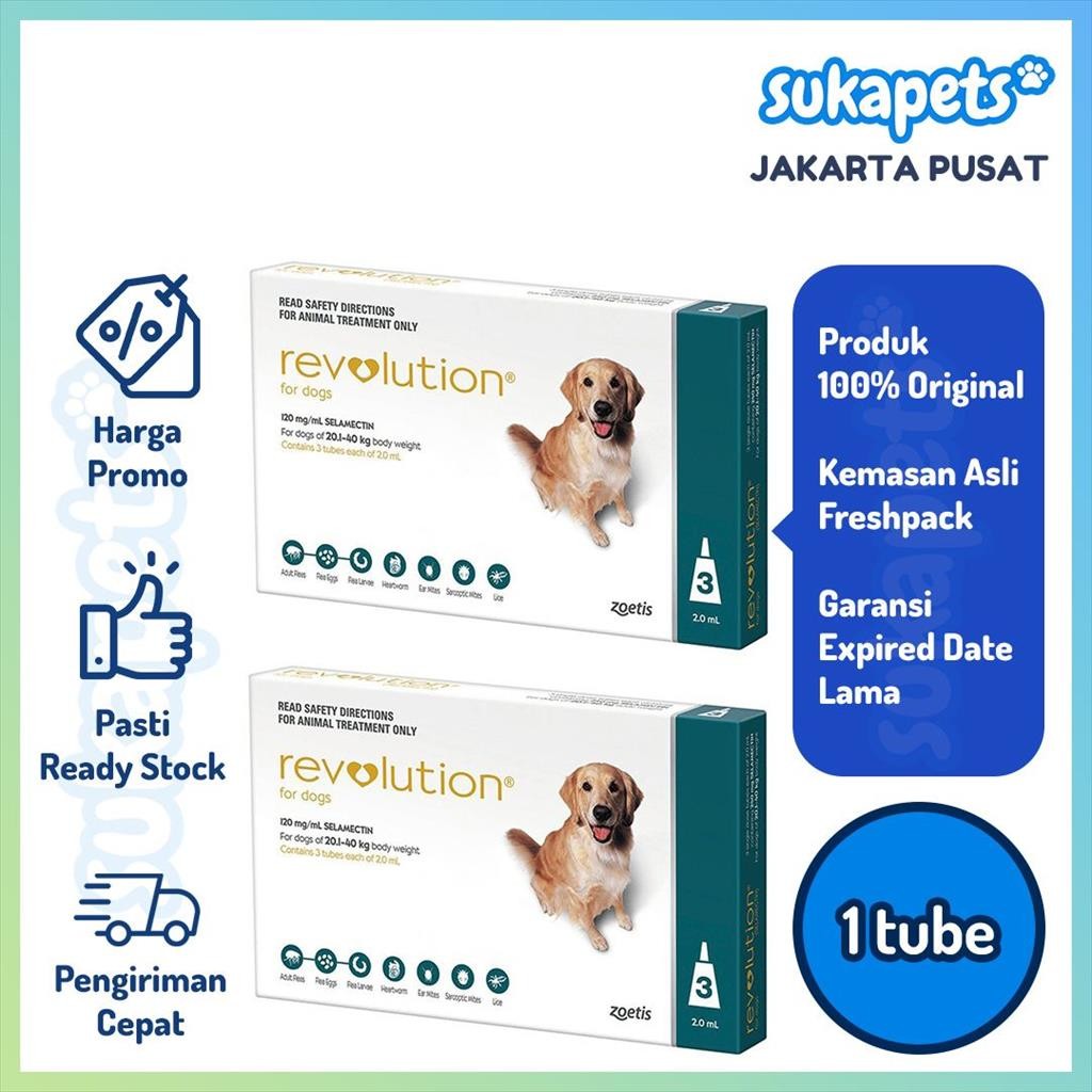 Revolution Teal Large Dog Obat Kutu Anjing Besar 2ml 1 Tube