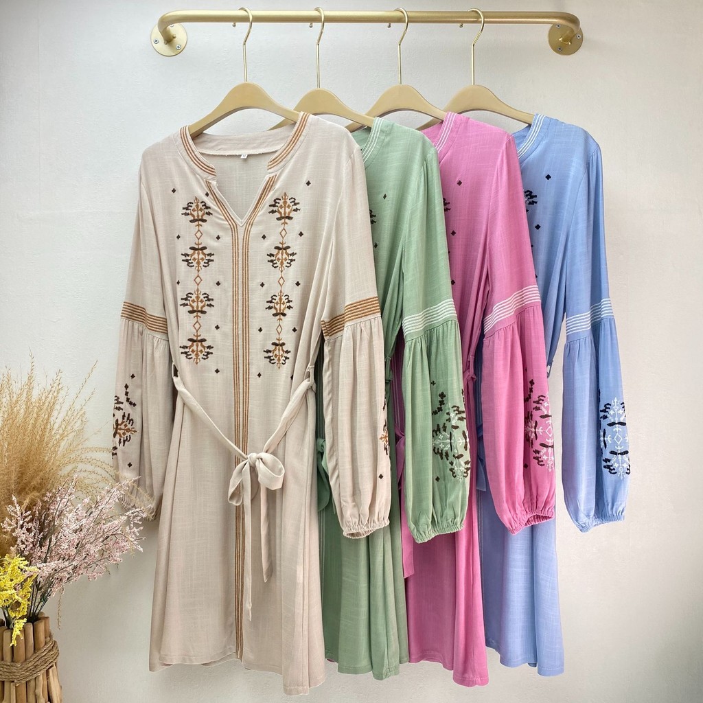 

Ramadan Kimono Abaya Turkish Tunic Muslim Women's Clothing Long Tops Bubble Chiffon Skirt Dubai Arab Long Shirts For Women