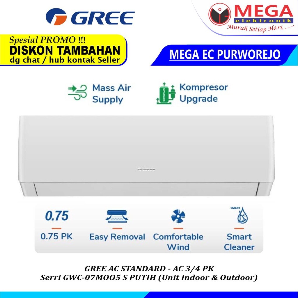 AC GREE 3/4 PK STANDARD SERIES GWC-07MOO5S / GWC 07 MOO5S / GWC07MOO5S