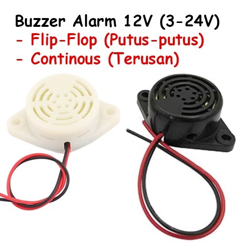 Buzzer Aktif 3 sd 24V / 5V / 12V DC Continous / Putus Putus Mode Piezo Speaker Module