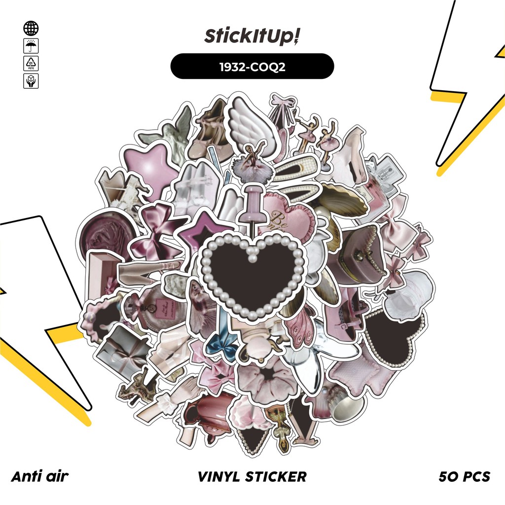 

COD✨ 50 Pcs Stiker Pack COQUETTE RETRO AESTHETIC MIX 02 Lucu Aesthetic Vynil Waterproof untuk Freebies Sticker Buku Journal Casing HP Laptop