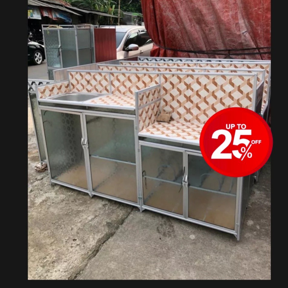 Rak Kompor Wastafel 4Pintu Bahan Aluminium