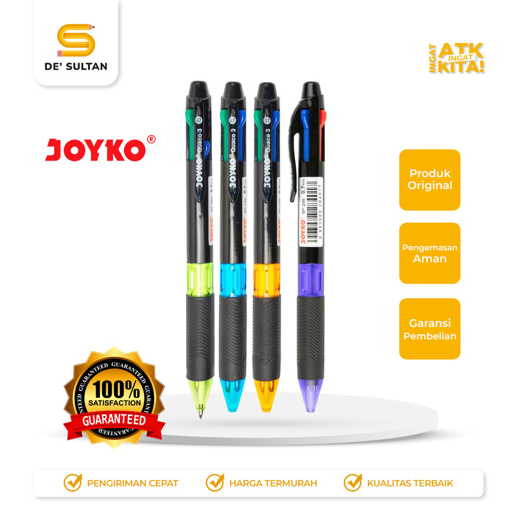 

JOYKO BALLPEN BP-288 QUACO 3 [4 WARNA] (1PC)