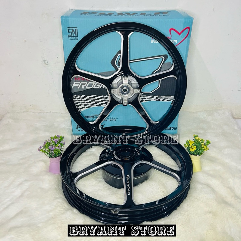 VELG RACING POWER MANDALIKA FROGMAN PALANG 5 160/185 RING 14 SET DEPAN BELAKANG PNP 160 185 RING14 V