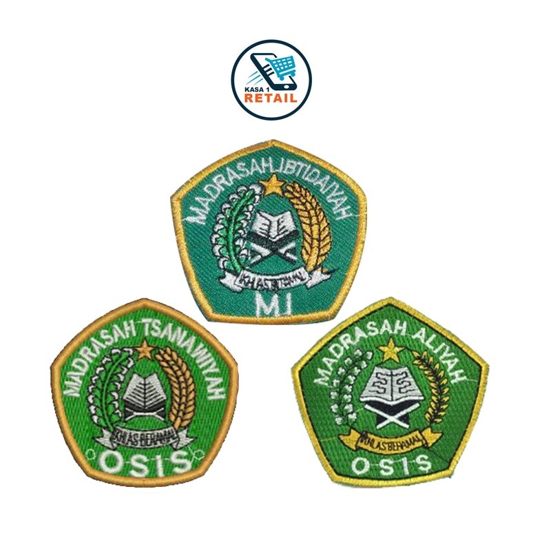 Bordir Bet Logo Sekolah MI / Tsanawiyah / Aliyah Bed Badge Bordir