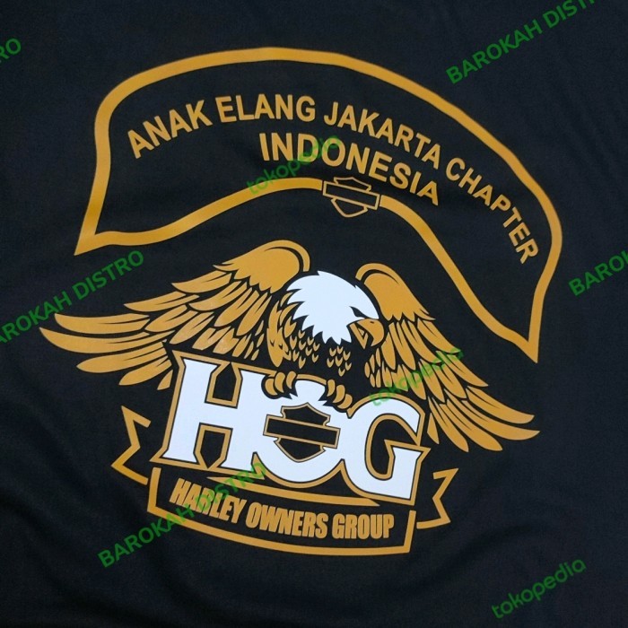 ✨READY✨ -T-shirt kaos HOG Harley Davidson Anak Elang Jakarta - bisa ganti kota - S